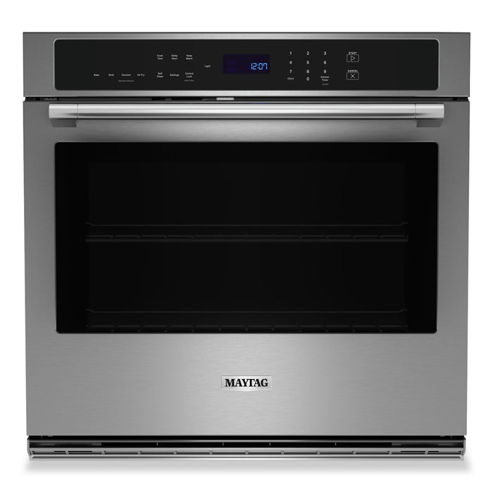 Maytag 30\" 5 Cu. Ft. Electric Single Wall Oven with True Convection - Fingerprint Resistant Stainless Steel - MOES6030LZ