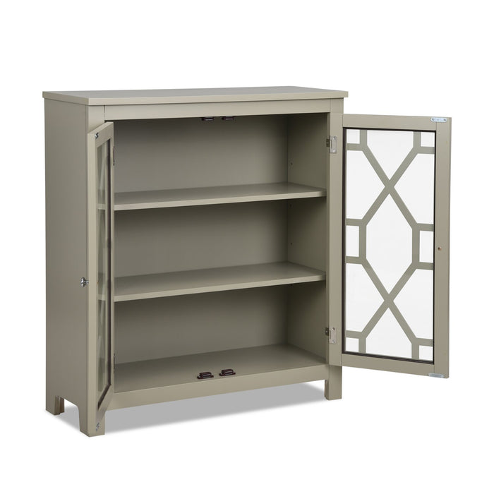 Clary 31.5\" Accent Cabinet with Glass Doors - Grey