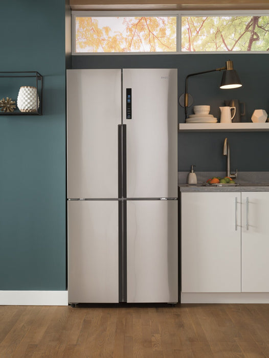 Haier 33\" 16.4 Cu. Ft. Quad Door Refrigerator - Stainless Steel Fingerprint Resistant  - QHE16HYPFS