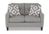 Made in Canada Cindy Crawford Home Kylie 55\" Linen-Look Loveseat with Wood Legs - Zeus Grey