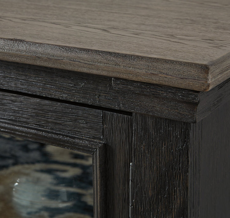 Tyler Creek 74\" Traditional TV Stand with Storage and Cable Management for TVs up to 85\"- Black Grey