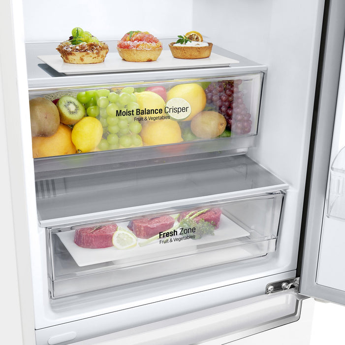 LG 23\" 12 Cu. Ft. Bottom-Mount Counter-Depth Refrigerator - White - LBNC12231W