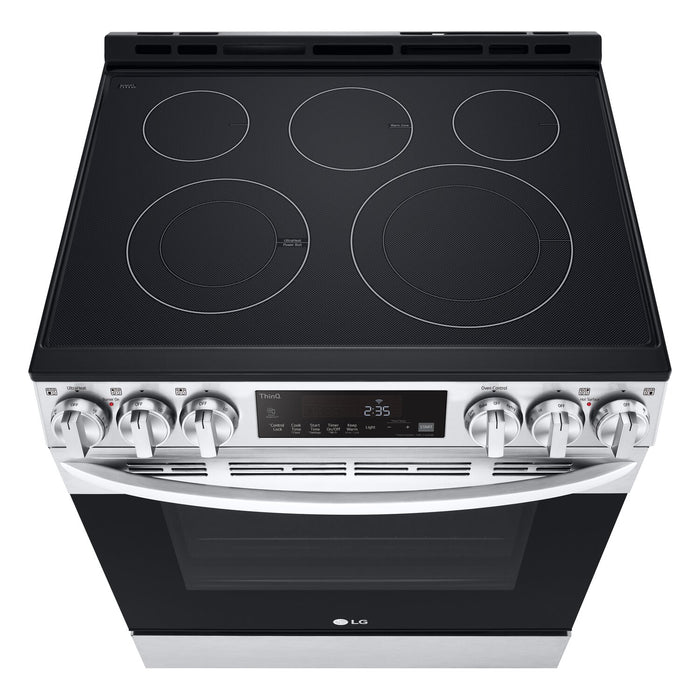 LG 6.3 Cu. Ft. Smart Electric Range with Air Fry and Fan Convection - Smudge Proof Stainless Steel - LSEL6333F