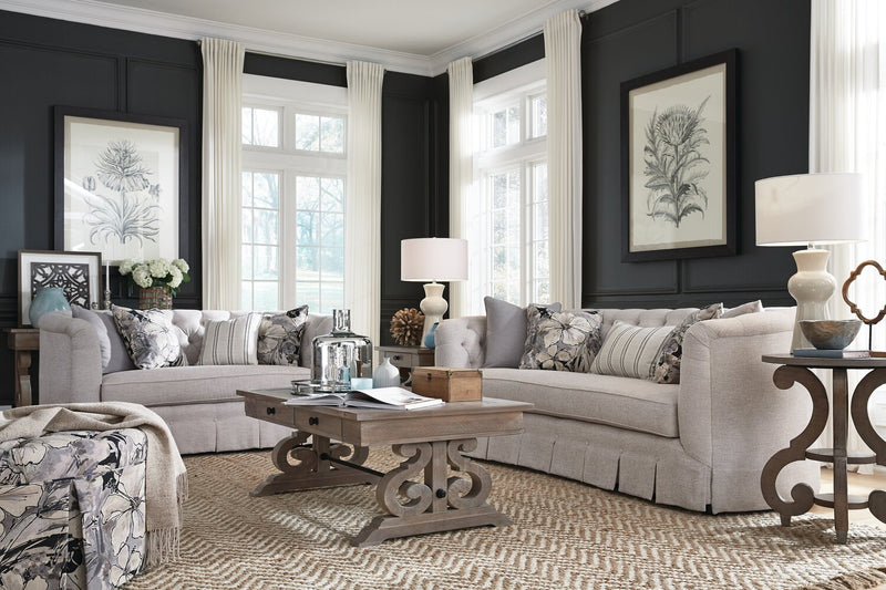 Tinley Park 22\" Traditional Round End Table with Shelf - Grey-Brown Pine with Scroll Design Base