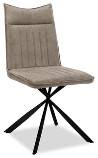 Ravi Dining Chair with Vegan-Leather Fabric, Metal - Taupe 