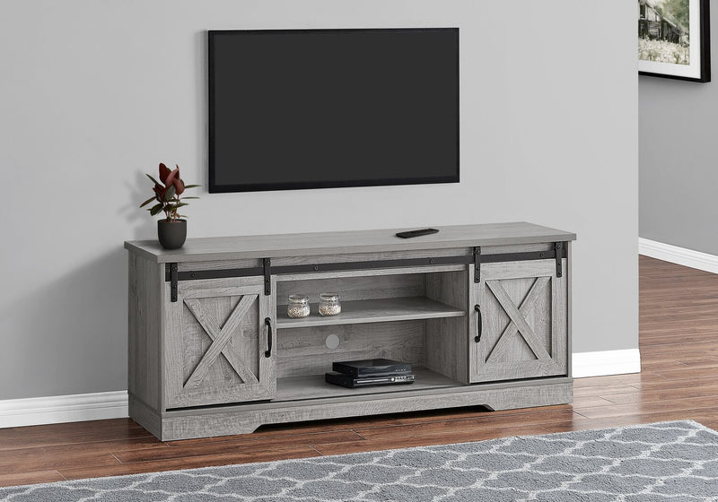 Marston 60\" Modern TV Stand with Storage and Cable Management for TVs up to 65\"- Grey