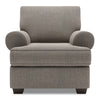 Made in Canada Sofa Lab Customizable Roll 42\" Linen-Look Fabric Chair with Rolled Arms - Luna Smoke Grey