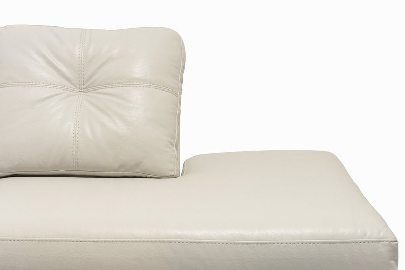 Made in Canada Addison 2-Piece Right-Facing Leather-Look Fabric Sectional with Removable Seat Cushions - Beige