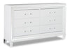 ["Max Bedroom 6-Drawer Dresser, 66\"W x 41\"H, Glam - White"]
