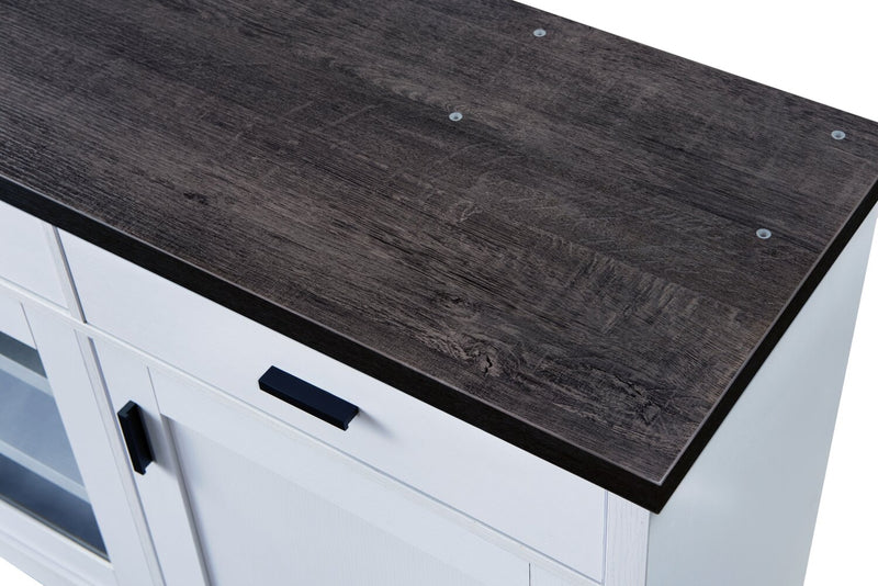 Emry 84\" TV Stand with Storage and Cable Management for TVs up to 90\"- White