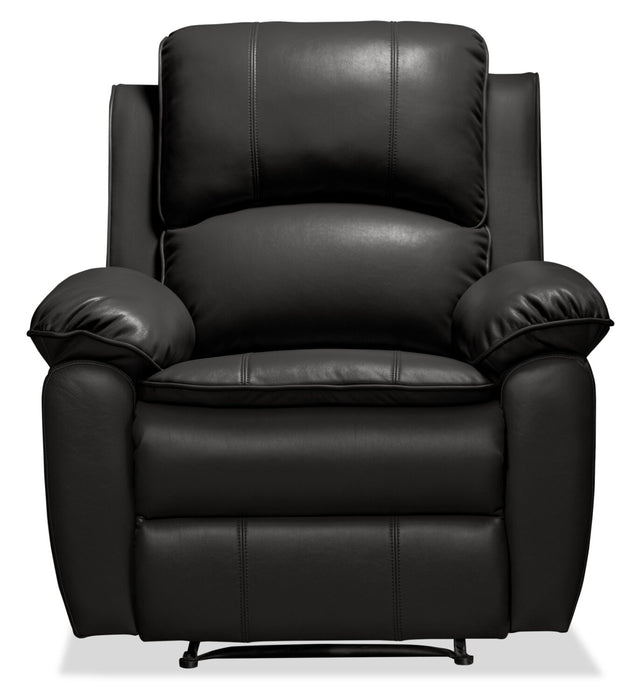 Chandler 37\" Leather-Look Fabric Reclining Chair - Grey