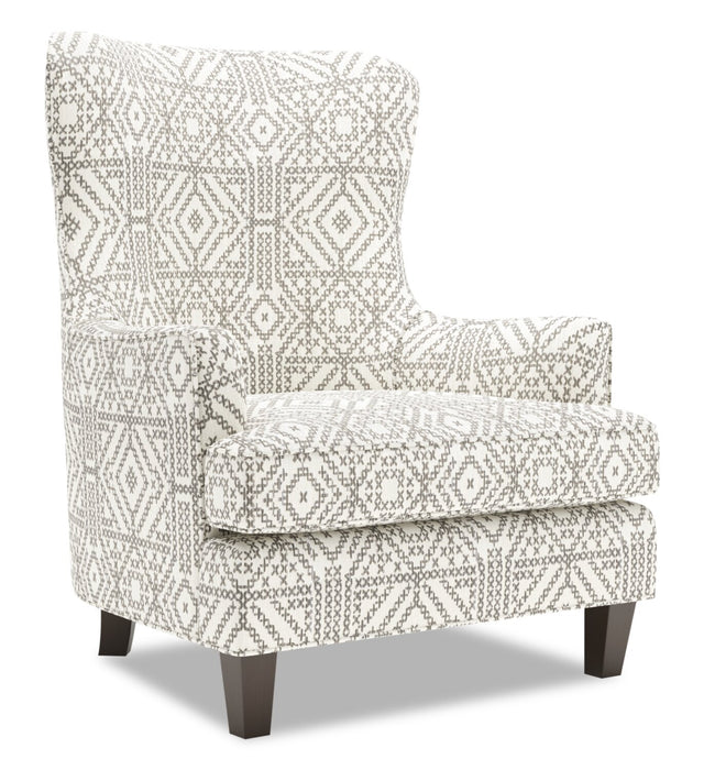 Made in Canada Sofa Lab Customizable Wingback 32\" Fabric Accent Chair - Greystone Multicolour