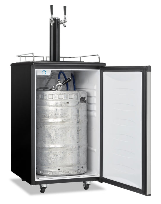 Danby 20.5\" 5.4 Cu. Ft. Dual Tap Keg Cooler - Stainless Steel - DKC054A1BSL2DB