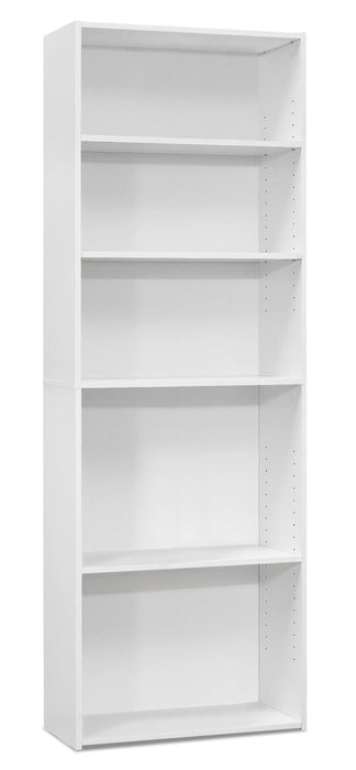Slade 24.75\" 5-Shelf Bookcase - White