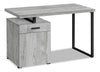 Remi 47.25\" Reversible Office Desk with Drawer & Cabinet - Grey