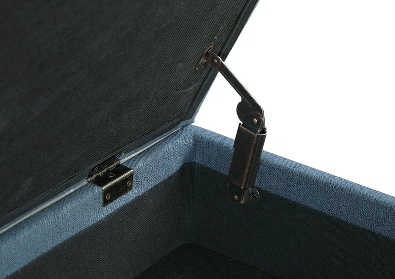 Ryan 43.5\" Storage Bench with Bottom Shelf - Blue