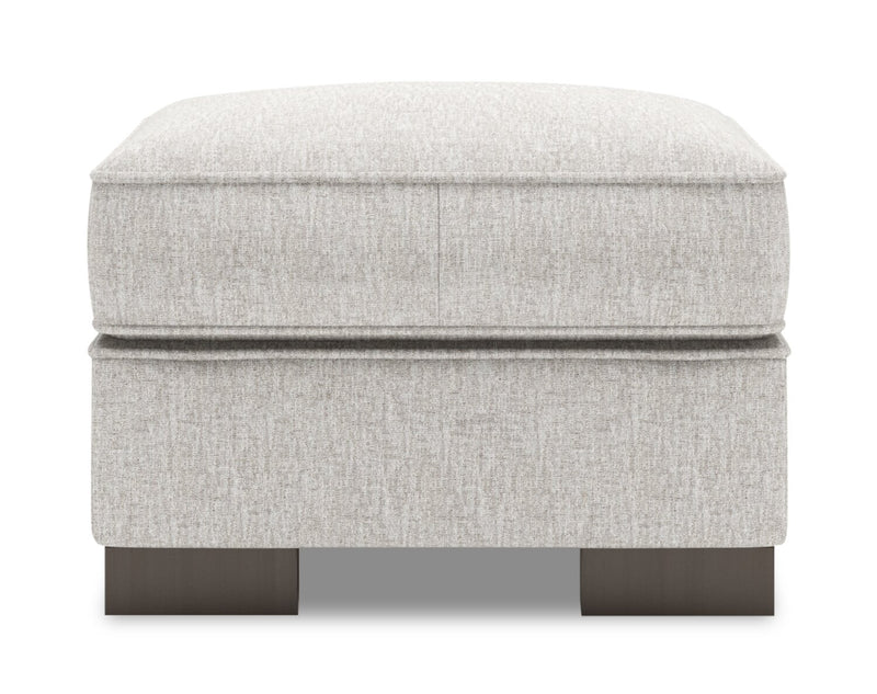 Made in Canada Customizable Sofa Lab Track 24\" Chenille Fabric Ottoman - Luxury Silver