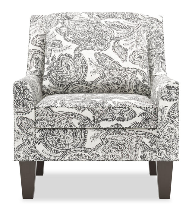 Made in Canada Sofa Lab Customizable Club 29\" Fabric Accent Chair with Wood Legs - Dalmatian Multicolour