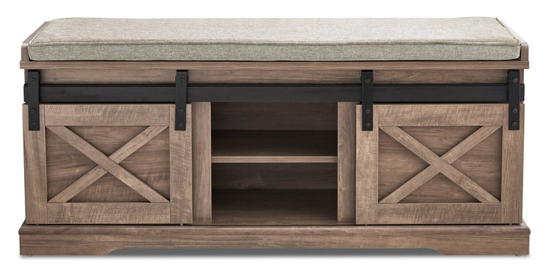 Gavin 47.25\" Bench with Shoe Storage - Hazelnut