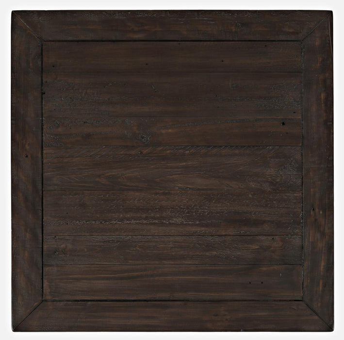 Morgan 24\" Rustic End Table with Storage and Shelf - Dark Brown with Reclaimed Wood