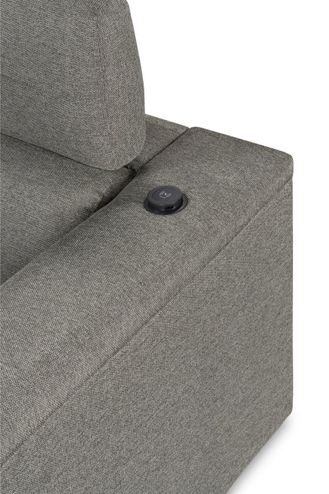 Savvy 2-Piece Left-Facing Linen-Look Fabric Sleeper Sectional with Adjustable Headrests - Grey