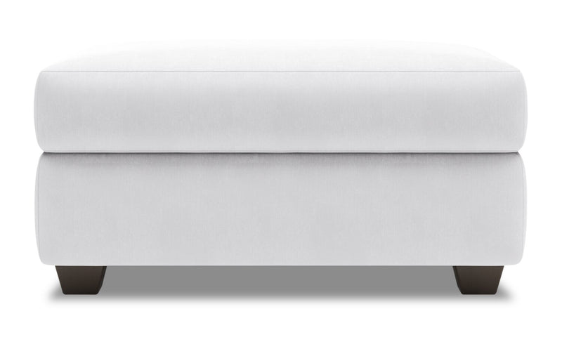 Made in Canada Customizable Sofa Lab The Trunk 39\" Linen-Look Fabric Storage Ottoman - Pax Ice White