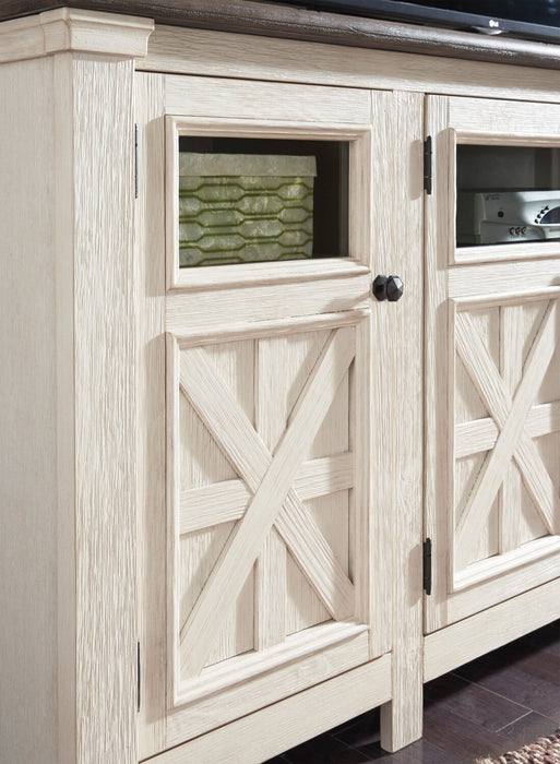 Bolanburg 75\" Rustic TV Stand with Storage and Cable Management for TVs up to 85\"- Antique White 