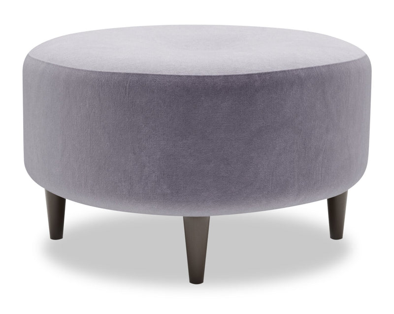 Made in Canada Customizable Sofa Lab The Curve 31\" Velvet Fabric Ottoman - Granite Grey