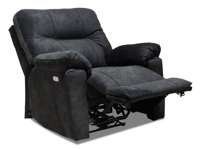 Made in Canada Gybson 38\" Fabric Power Reclining Chair - Graphite Grey