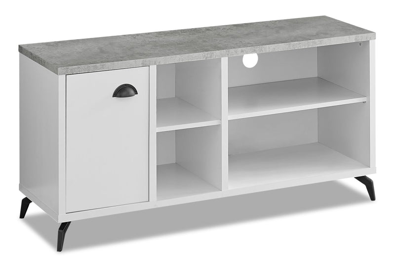 Cameron 48\" Modern TV Stand with Storage and Cable Management for TVs up to 55\"- White