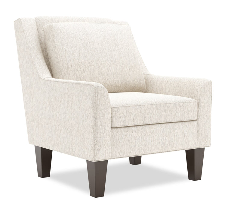 Made in Canada Sofa Lab Customizable Club 29\" Chenille Fabric Accent Chair with Wood Legs -  Luxury Sand Beige