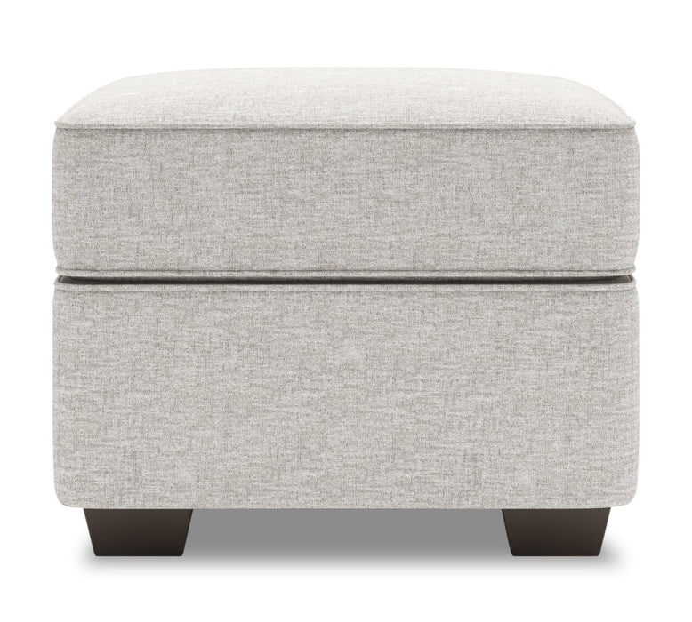 Made in Canada Customizable Sofa Lab Roll 24\" Chenille Fabric Ottoman - Luxury Silver