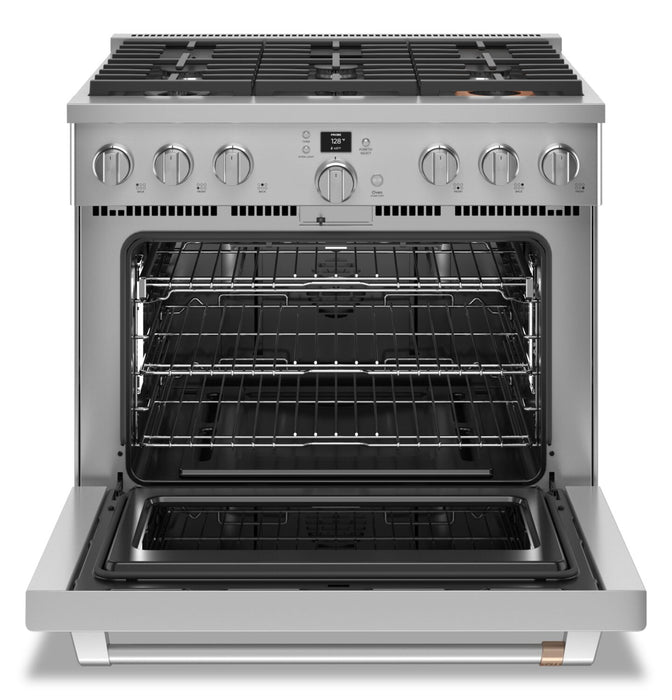 Cafe 6.2 Cu. Ft. Smart Gas Range with True European Convection and Self Clean Racks - Stainless Steel - CGY366P2TS1