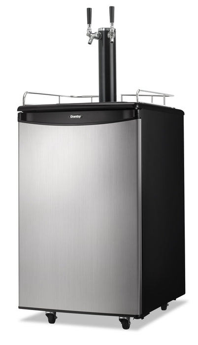 Danby 20.5\" 5.4 Cu. Ft. Dual Tap Keg Cooler - Stainless Steel - DKC054A1BSL2DB