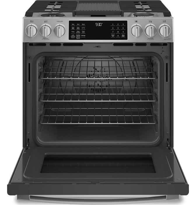 Profile 5.6 Cu. Ft. Smart Dual Fuel Range with True European Convection - Stainless Steel Fingerprint Resistant - PC2S930YPFS