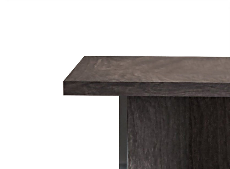Mara 26\" Modern End Table - Dark Grey Wood with Lacquer Finish