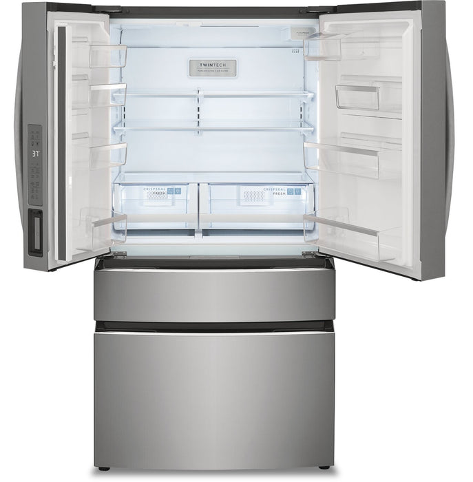 Frigidaire Gallery 36\" 22.1 Cu. Ft. Counter-Depth 4-Door French-Door Refrigerator - Smudge-Proof® Stainless Steel - GRMG2272CF