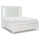 ["Max Platform Storage Bed with Headboard & Frame, LED, Vegan Leather, Glam, White - King Size"]