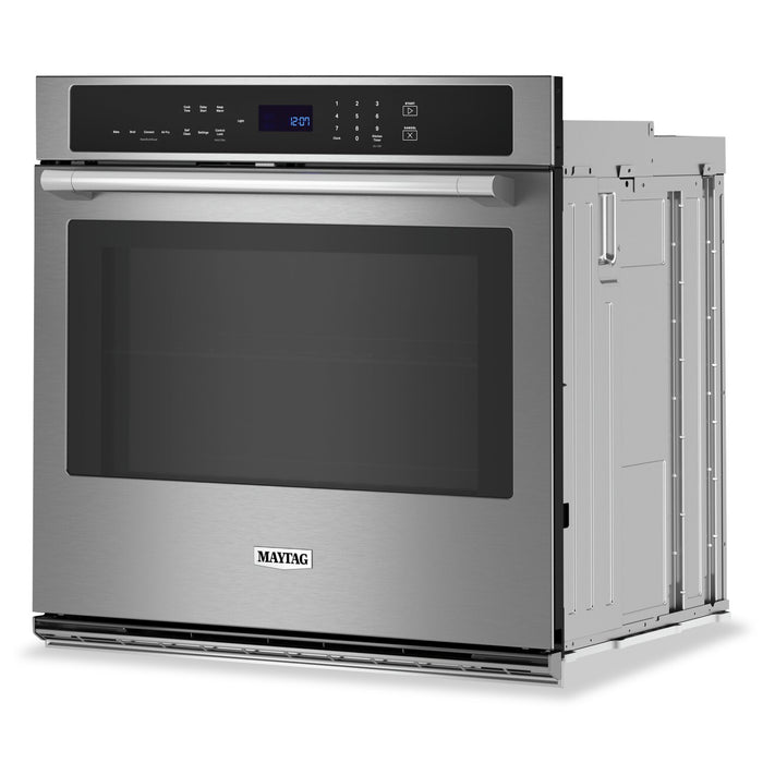 Maytag 30\" 5 Cu. Ft. Electric Single Wall Oven with True Convection - Fingerprint Resistant Stainless Steel - MOES6030LZ