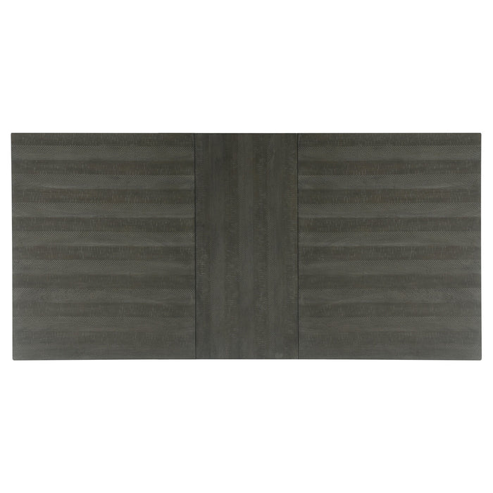 Alto Dining Table with 65-83\"W Extension, Trestle Base - Grey