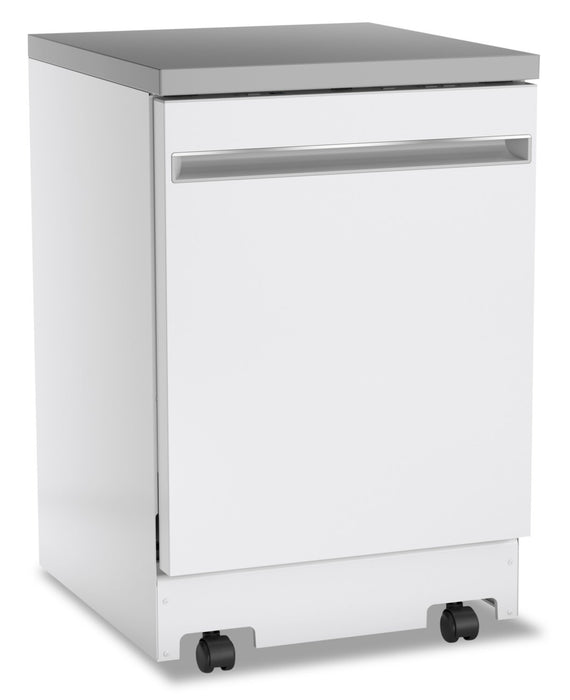 GE 24\" 54 dBA Portable Top-Control Dishwasher with Piranha Hard Food Disposer - White - GPT225SGLWW