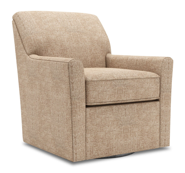 Made in Canada Sofa Lab Customizable Swivel 31\" Chenille Fabric Accent Chair - Luxury Taupe
