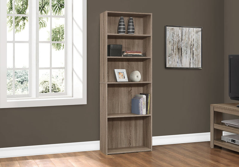 Slade 24.75\" 5-Shelf Bookcase - Dark Taupe