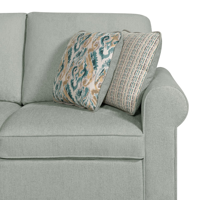 Scott Living Haven 2-Piece Left-Facing Chenille Fabric Sleeper Sectional - Seafoam Blue