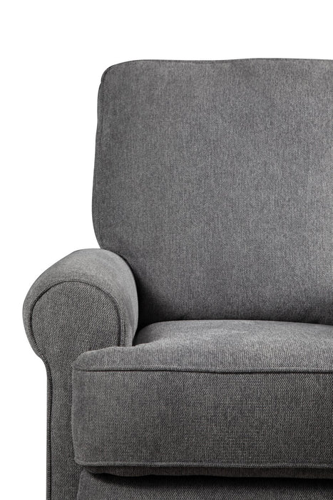 Bevin 34.4\" Grey Chenille Fabric Swivel Glider Reclining Chair
