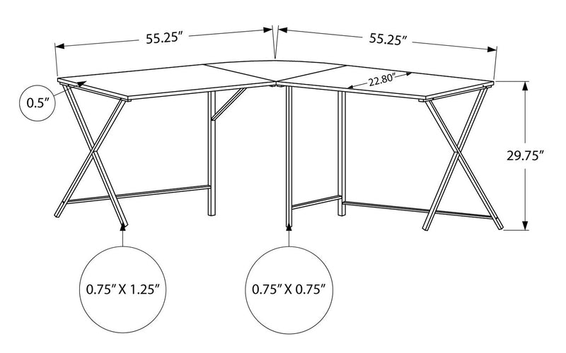 Lidia 55.25\" L-Shaped Corner Office Desk - White