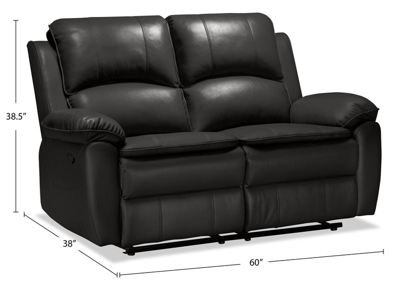 Chandler 60\" Leather-Look Fabric Reclining Loveseat - Grey