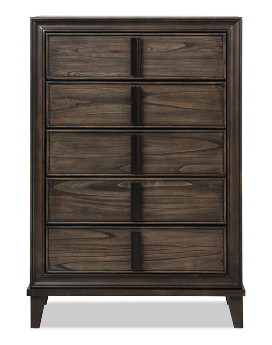 Kane Bedroom Chest of Drawers, 5-Drawer, 35.4\"W x 53\"H - Brown