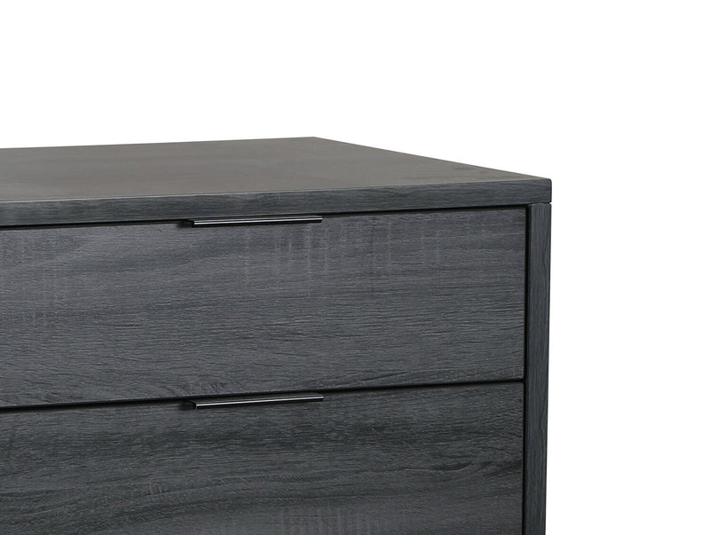 Nash Bedside 2-Drawer Nightstand, 21.3\"W x 22.6\"H, Modern Mid-Century - Dark Grey