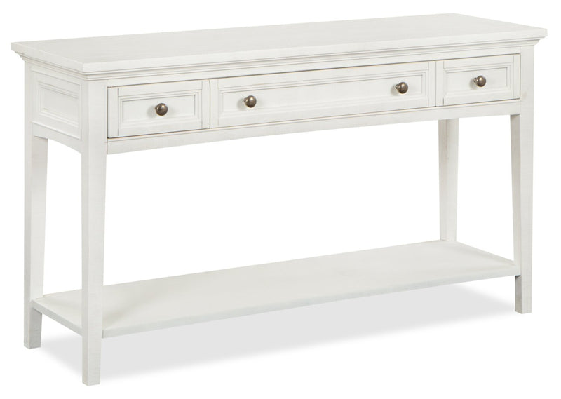 Heron Cove 50\" Traditional Sofa Table with Storage and Shelf - White Pine